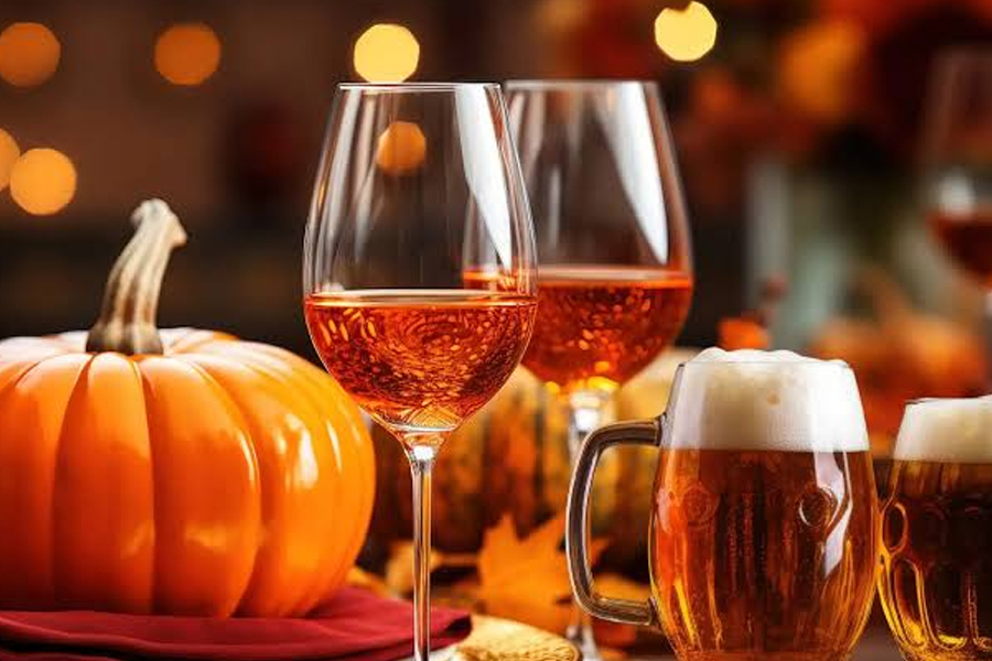 Beer and wine service at an outdoor event.