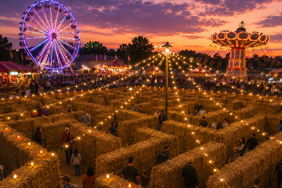 A large family-friendly hay maze.
